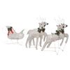 vidaXL Reindeer And Sleigh Christmas Decoration Set of 4 Gold Mesh, Metal