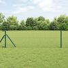 vidaXL Fence Posts Manual 7 pcs Green Ø32mm 120 cm Galvanized steel
