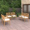 vidaXL Garden Chair Set of 6 Teak Solid Teak Wood Standard Durable
