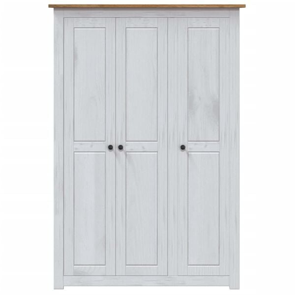vidaXL Wardrobe White Solid Pine Wood Large Wardrobe Rectangular