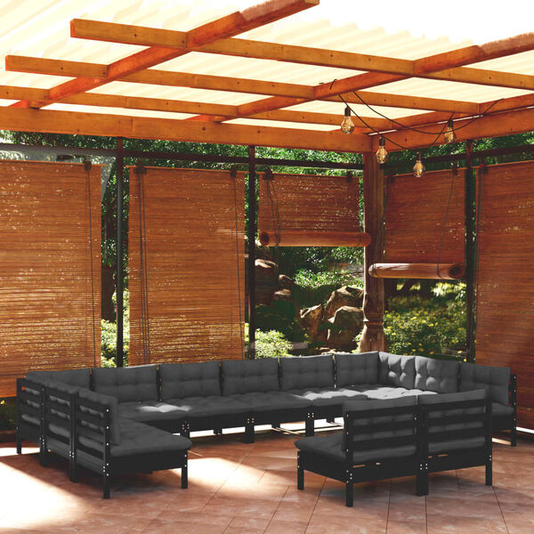 vidaXL Garden Lounge Set Black and Anthracite