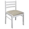 vidaXL Chair Set of 4 White Solid rubber wood, Polyester Standard
