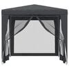 vidaXL Party Tent with 4 Mesh Sidewalls Anthracite 8.2'x8.2' HDPE