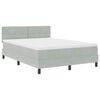 vidaXL LED Box Spring Bed Light Grey 62.99 x 78.74 in Velvet