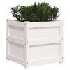 vidaXL Garden Planter Set of 2 White Solid pine wood Decorative Inlays