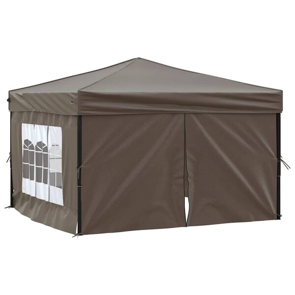 vidaXL Party Tent Taupe 210D oxford fabric with silver coating 10 x 10 ft