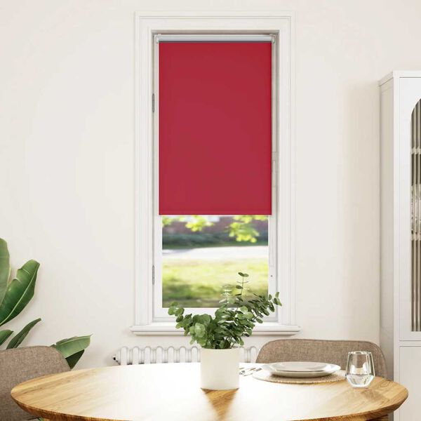 vidaXL Roller Blind Red Polyester 19.7 x 68.9 in Adjustable Armrests