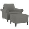 vidaXL Sofa Chair With Footstool Dark Grey