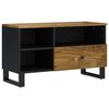 vidaXL TV Cabinet Honey brown, Black Solid mango wood, Engineered wood, Iron