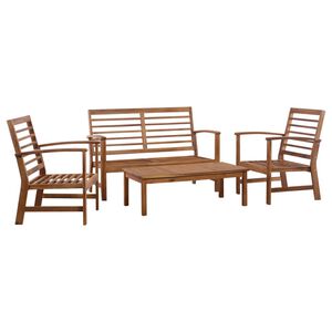 vidaXL Garden Sofa Set Brown Solid Acacia Wood Medium Durable