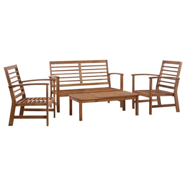 vidaXL Garden Sofa Set Brown Solid Acacia Wood Medium Durable