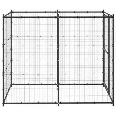 vidaXL Outdoor Dog Kennel Steel 43.3"x86.6"x70.9"