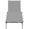 vidaXL Sun Lounger Beige, Light Grey Poly Rattan, Powder-Coated Steel