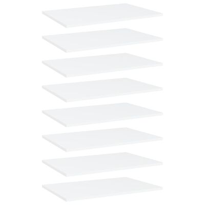 vidaXL Bookshelf Boards 8 pcs White 23.6"x15.7"x0.6" Engineered Wood