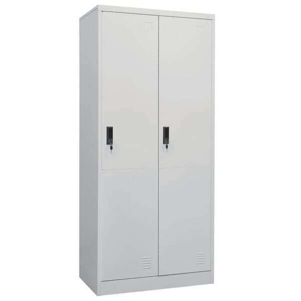 vidaXL Wardrobe Light Grey Steel Medium Wardrobe Rectangular