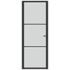 vidaXL Interior Door 29.9"x79.3" Black Matt Glass and Aluminum