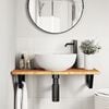 vidaXL Basin Shelf Wall Mounted Steel and Solid Wood Oak