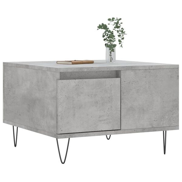 vidaXL Coffee Table Concrete Grey Engineered Wood, Metal Medium