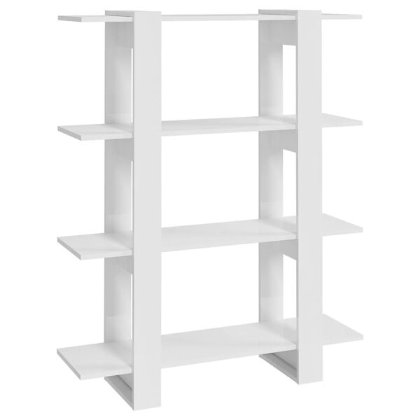 vidaXL Book Cabinet High gloss white Engineered wood Medium Book Cabinet