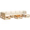 vidaXL Garden Sofa Set Solid Acacia wood with Beige Rattan Solid Acacia wood