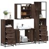 vidaXL Bathroom Furniture Set Brown oak Engineered wood, Metal Standard