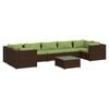 vidaXL Garden Lounge Set Brown and Green