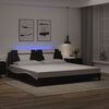 vidaXL Bed Frame "Viana" with LED without Mattress Black and White 76"x79.9"