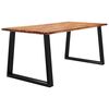 vidaXL Dining Table Natural acacia wood and black steel Large Durable