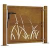 vidaXL Garden Gate 39.4x29.5" Corten Steel Grass Design