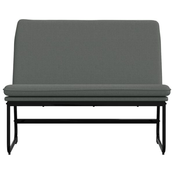 vidaXL Bench Dark grey Polyester, Metal, Plywood, Foam