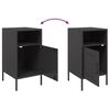 vidaXL Bedside Cabinet Set of 2 Black Cold-rolled steel Adjustable Feet
