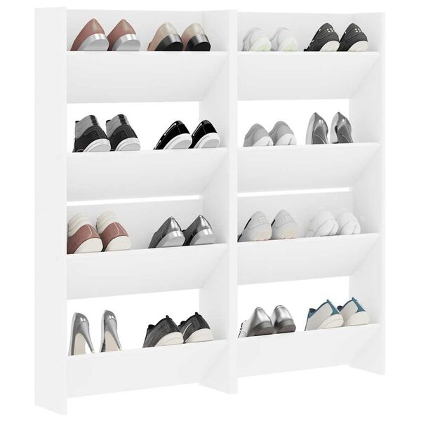 vidaXL Wall Shoe Cabinets 4 pcs White 23.6"x7.1"x23.6" Engineered Wood