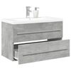 vidaXL Bathroom Furniture Set Concrete grey, White Engineered wood, Ceramic