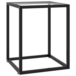 vidaXL Coffee Table Black Tempered Glass 15.7 x 15.7 x 19.7 in Modern