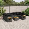 vidaXL Garden Sofa Set Black PE rattan Large Modular Garden Sofa Set