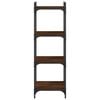 vidaXL Bookcase Brown Oak Engineered Wood and Metal 4-Tier