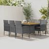 vidaXL Outdoor Dining Set Grey PE rattan, steel, solid acacia wood, foam