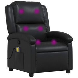 vidaXL Massage Recliner Chair Black