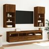 vidaXL TV Wall Cabinet Brown Oak Engineered Wood Modern Floating TV Unit