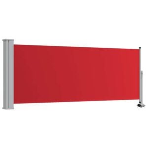 vidaXL Side Awning Red screen + grey stand Fabric with PU coating, Iron