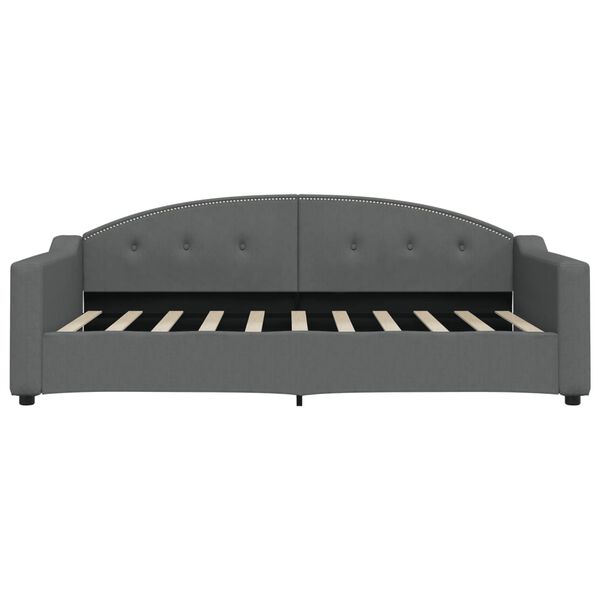 vidaXL Day Bed Dark gray 100% polyester, metal, solid wood, foam Twin