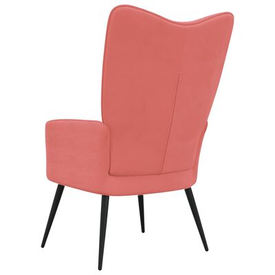 vidaXL Relaxing Chair Pink Velvet