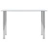 vidaXL Dining Table Transparent Tempered glass, Stainless steel Medium