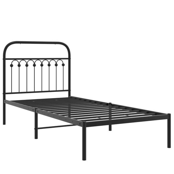 vidaXL Bed Frame Black Steel Twin Bed Frame Rectangular Durable