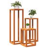 vidaXL Plant Stand Set of 3 Wax brown Solid pine wood Three sizes
