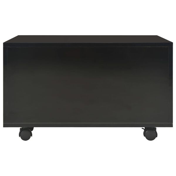 vidaXL Coffee Table High Gloss Black Engineered wood Medium Extendable