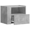 vidaXL Wall-mounted Bedside Cabinet Set of 2 Concrete gray Engineered wood