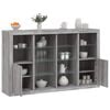 vidaXL Sideboard Set of 3 Grey Sonoma Engineered wood, Glass Large