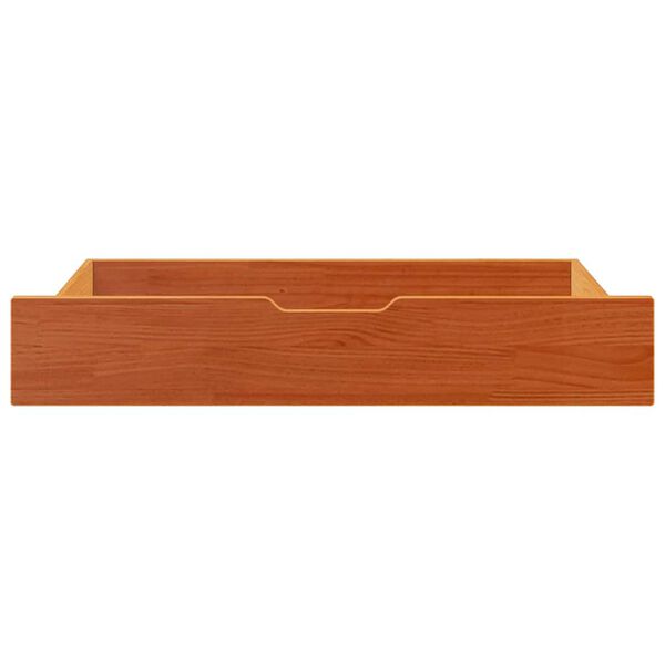 vidaXL Under-bed Drawer Wax Brown Solid Pinewood L Under-Bed Drawers