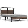 vidaXL Bed Frame Brown Oak Steel, Engineered Wood Full Durable